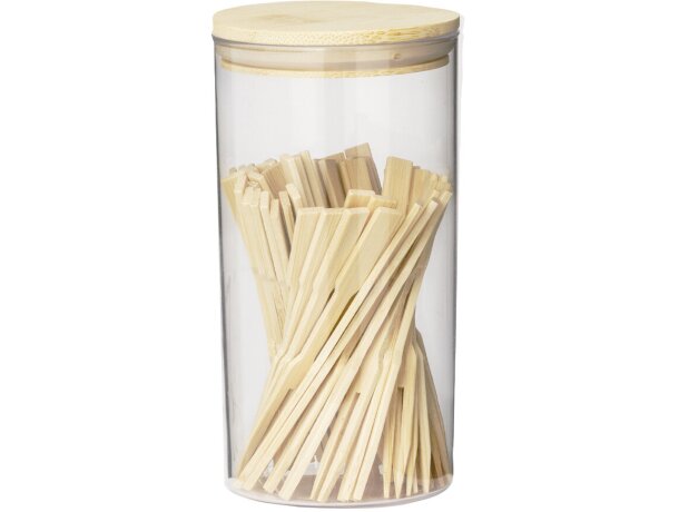 Set 50 palillos bambú Reng con tarro y tapadera a presión detalle 4