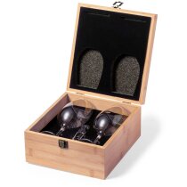 Set vinos Neider bambú copas cristal sacacorchos