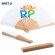 Abanico Woter plegable varillas madera natural tela RPET blanco detalle 1