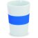 Vaso taza de cerámica con banda de silicona azul