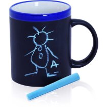 Taza Pizarra Con Tizas De Colores Barata Azul