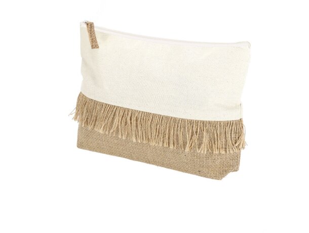 Neceser Hyker de yute laminado y algodón natural con cremallera detalle 2