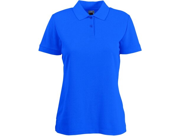 Polo manga corta de mujer tejido mixto 180 gr personalizado azul Polo manga corta de mujer tejido mixto 180 gr personalizado azul