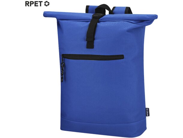 Mochila Pular de poliéster reciclado con compartimento portátil detalle 1