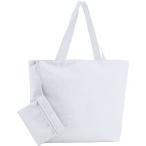Bolsa de playa con neceser en varios colores blanca Bolsa de playa con neceser en varios colores blanca