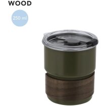 Vaso Gasking acero inoxidable con banda madera