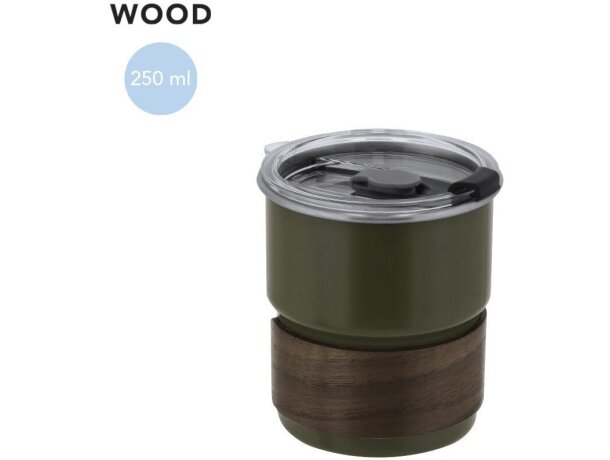 Vaso Gasking acero inoxidable con banda madera 250ml detalle 1