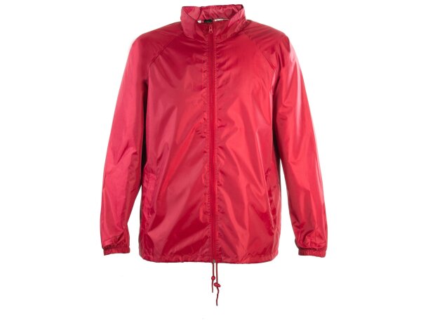 Impermeable Natsu con capucha ajustable grabado rojo