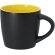 Taza cerámica Bibarsi 350ml negro mate con interior a color Amarillo