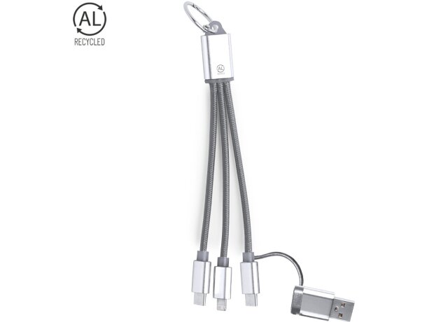 Cable cargador Bikoc aluminio reciclado triple salida detalle 1