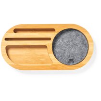 Organizador bambú con fieltro RPET gris Brajil