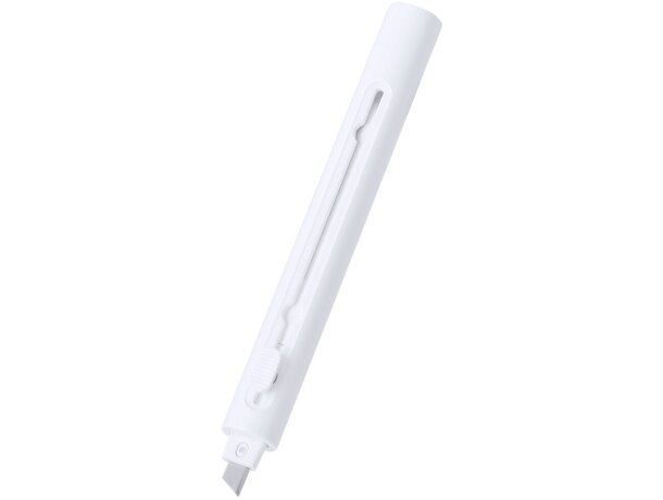 Bolígrafo cúter Lidor con punta retráctil de metal y tinta azul detalle 3