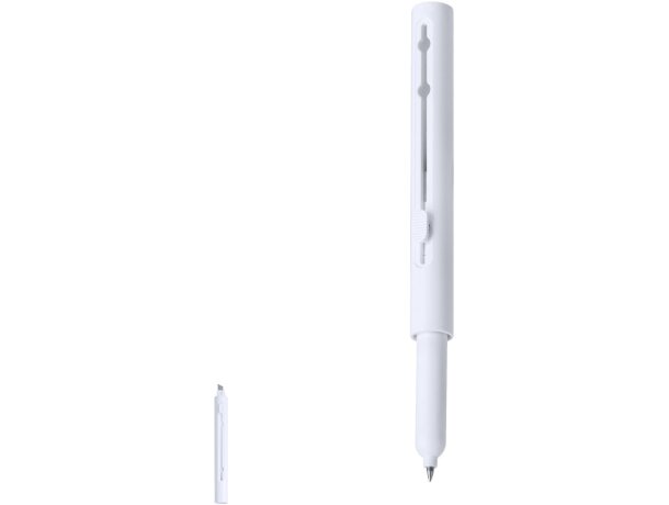 Bolígrafo cúter Lidor con punta retráctil de metal y tinta azul detalle 1