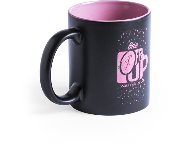 Taza Bafy cerámica negro y color personalizada