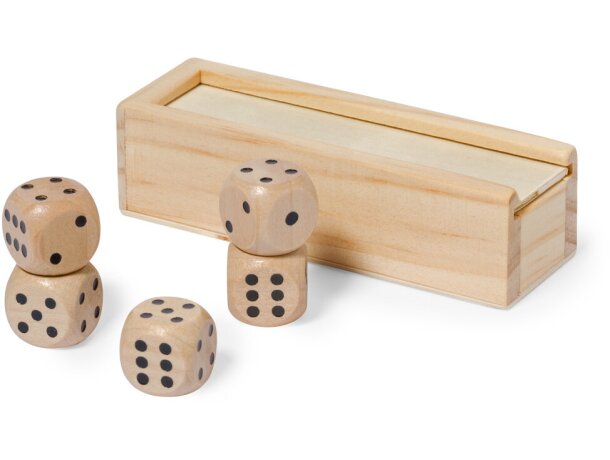 Juego de dados Atanin en madera con estuche deslizante detalle 6