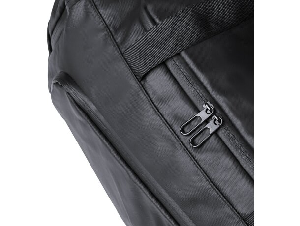 Bolso mochila Denehy polipiel negro con compartimentos detalle 5