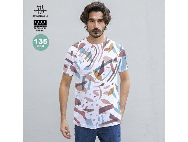 Camiseta deportiva unisex de poliéster 135 g/m2 Tecnic Baraky detalle 1