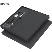 Set Meryl negro bloc bolígrafo llavero sostenible