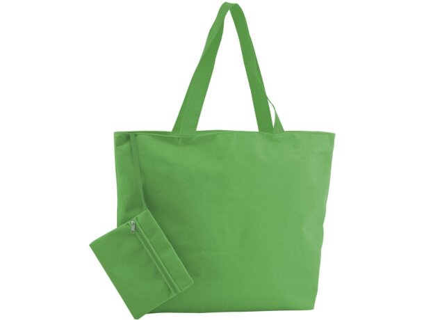 Bolsa de playa con neceser personalizada verde