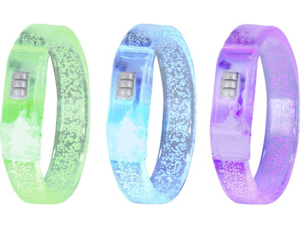 Pulsera luminosa Gretex con LED multicolor para eventos detalle 3