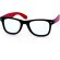 Gafas sin cristal con patillas a color personalizada roja