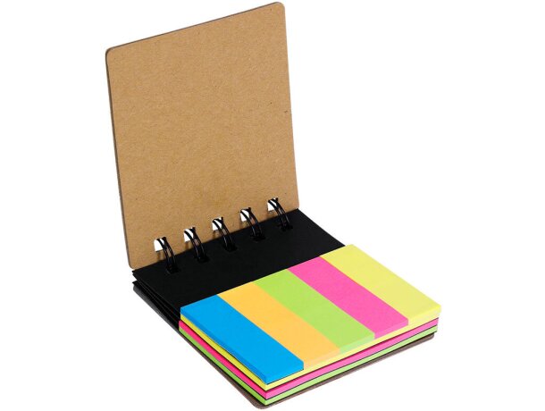 Bloc notas Terny corcho natural con 200 adhesivos colores detalle 3