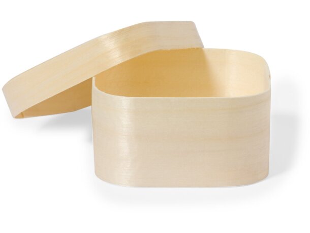 Caja presentación madera natural Bexer con tapa detalle 3