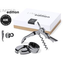 Set Zerquen acero negro brillo con 3 accesorios