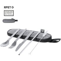 Cubiertos acero inoxidable estuche RPET reciclado