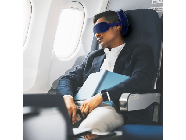 Almohadilla viaje Pansir con antifaz y reposacabezas plegable detalle 6