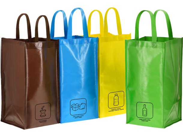 Set bolsas reciclaje Kunar non-woven con velcro lateral detalle 2