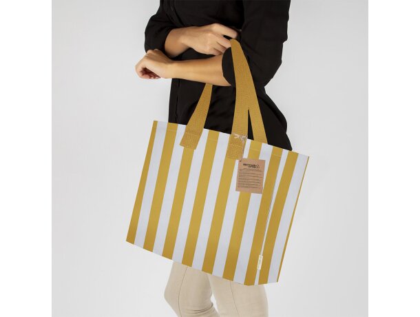 Bolsa algodón reciclado Marylis con asas reforzadas detalle 10