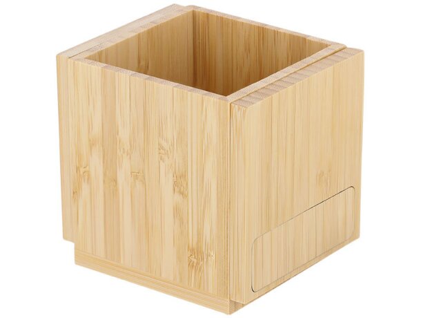 Lapicero multifunción Deblik bambú carga inalámbrica 15W detalle 3