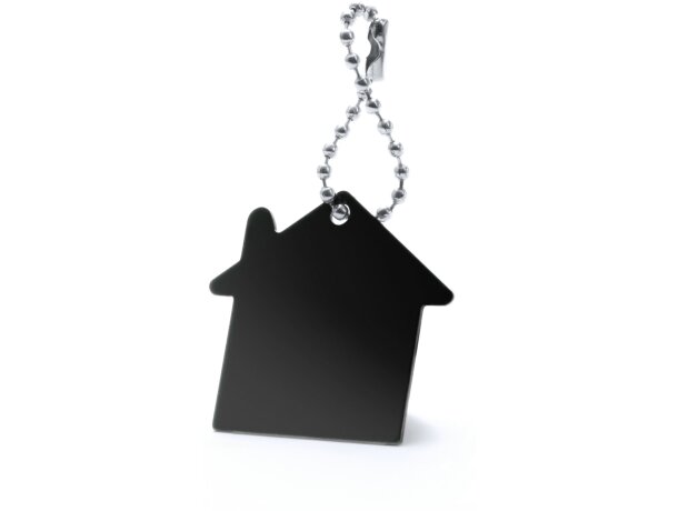 Llavero con forma de casa de aluminio personalizado negro Llavero con forma de casa de aluminio personalizado negro