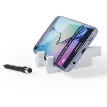 Soporte para móvil con bolígrafo puntero personalizado blanco Soporte para móvil con bolígrafo puntero personalizado blanco