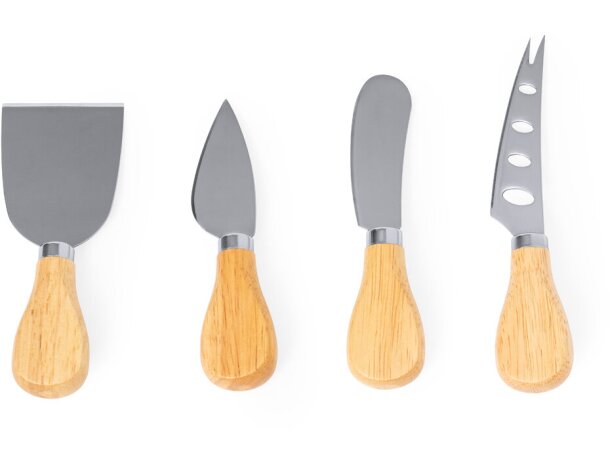 Set de quesos con detalles en madera acero Kubin detalle 3