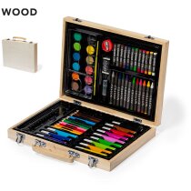 Set de pinturas con ceras y acuarelas en maletín