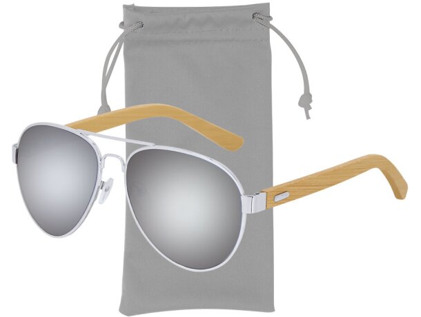Gafas de sol Gunok bambú y metal con protección UV400 detalle 3