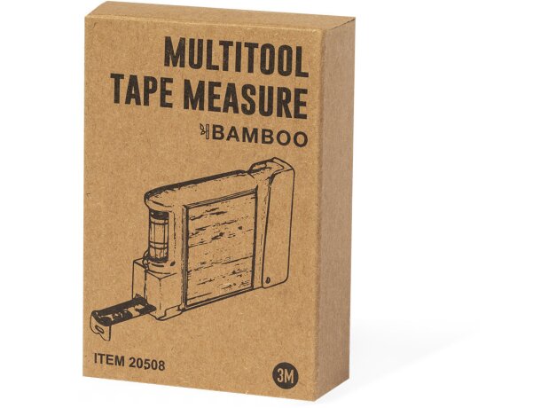 Flexómetro multiherramienta detalles en bambú de plástico Eliza 3m detalle 8