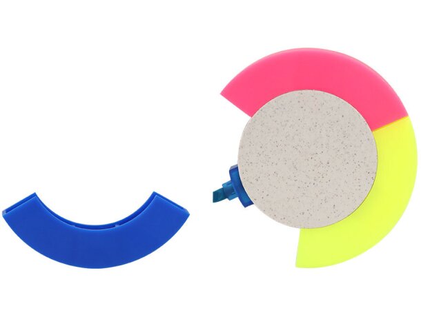 Marcador fluorescente Salmar de caña de trigo con tres colores detalle 3