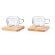 Set café Gladen personalizado cristal doble pared bambú 90ml