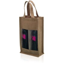 Bolsa de fibra natural para 2 botellas