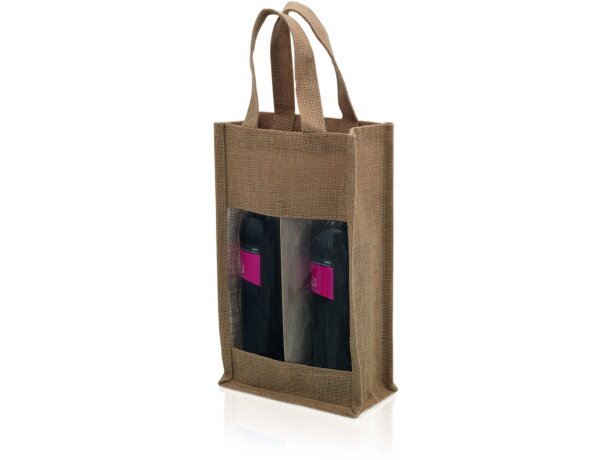 Bolsa de fibra natural para 2 botellas