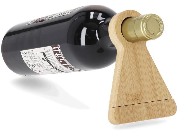 Sacacorchos soporte Kofko bambú con acero inoxidable detalle 3