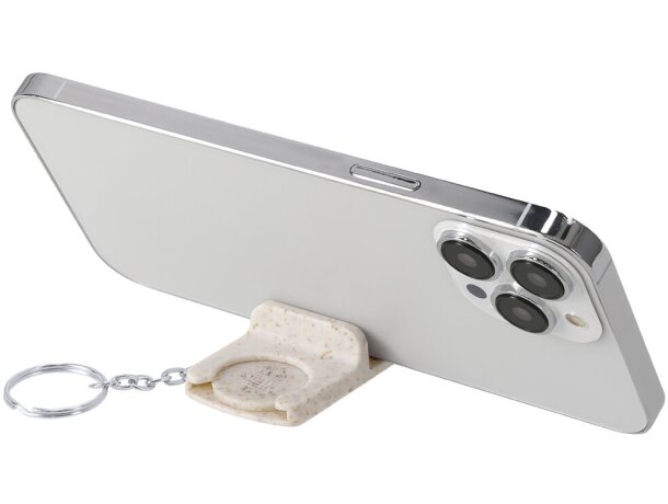 Llavero soporte moneda Lansan fabricado en caña de trigo detalle 3