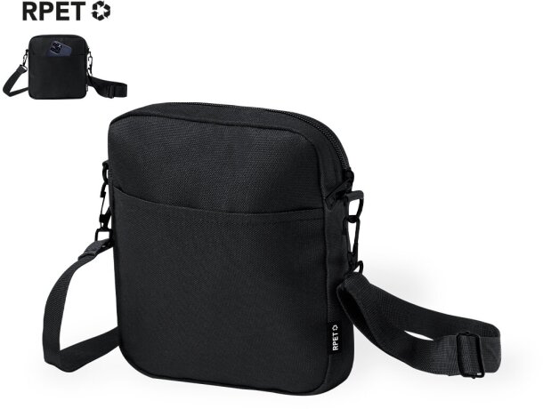 Bandolera Simun en poliéster reciclado RPET con cremallera detalle 1