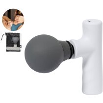 Masajeador Wally blanco con logo personalizado