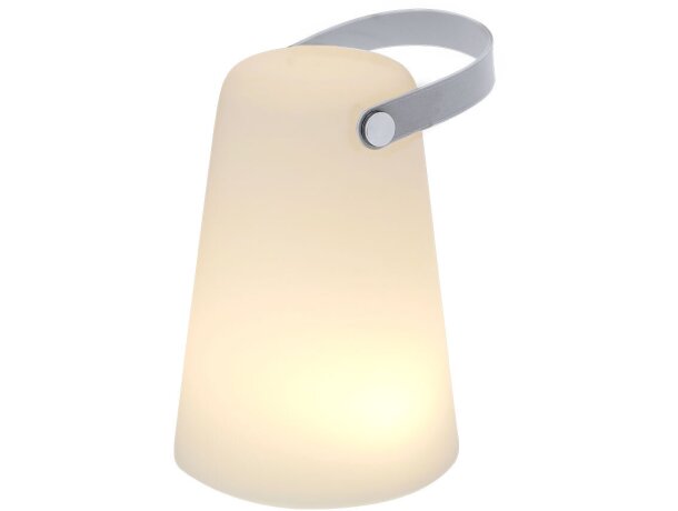 Lámpara Tuxfan led portátil con asa de silicona gris detalle 3
