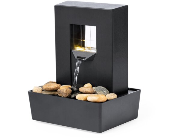 Fuente de agua Huntan con cascada LED y piedras naturales detalle 2