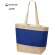 Bolsa publicitaria yute laminado algodón asas resistente verde marino natural 48 cm